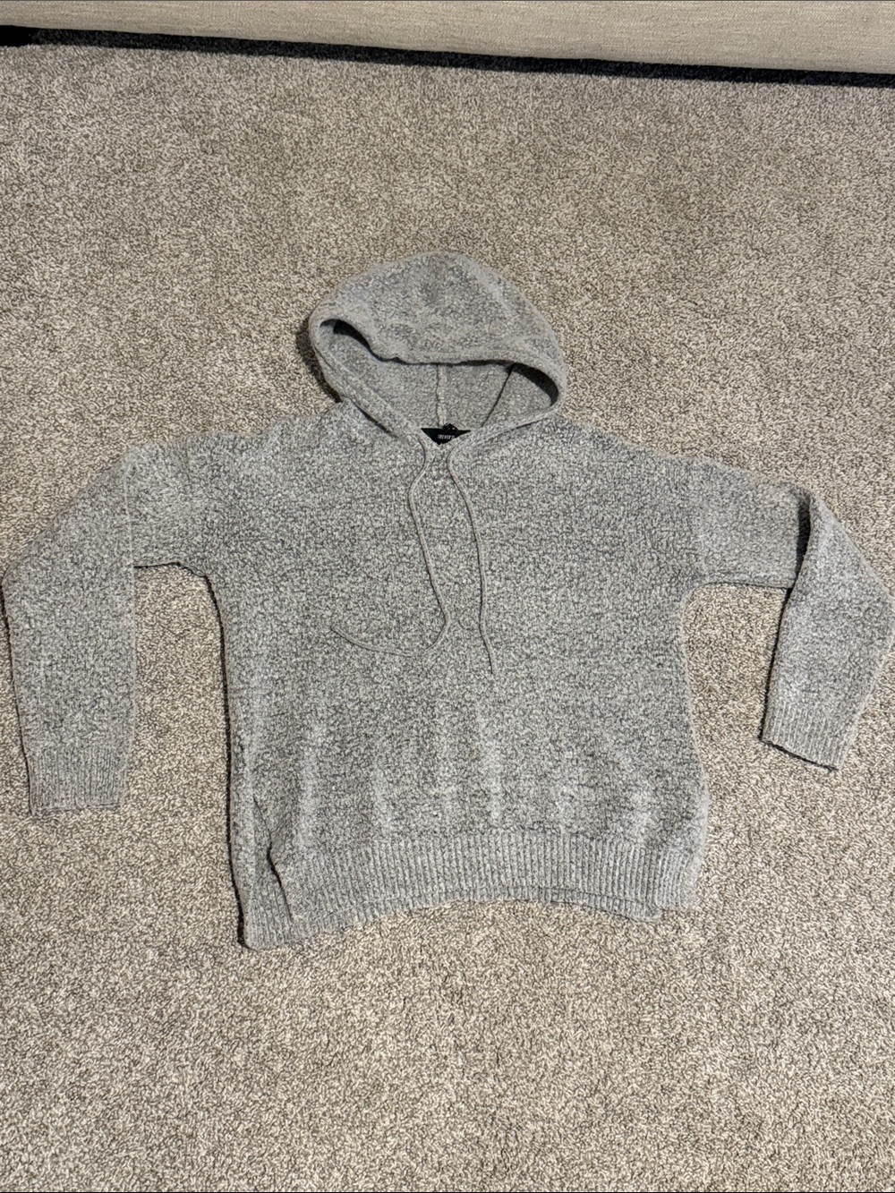 Forever 21 Gray Knit Hooded Pullover Sweater